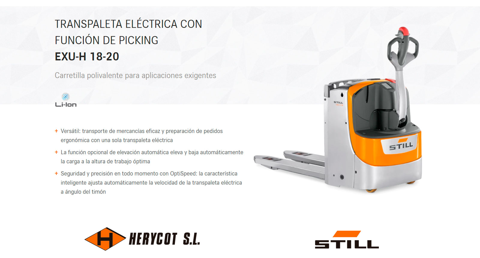 Traspaleta eléctrica STILL EXU-H 18-20